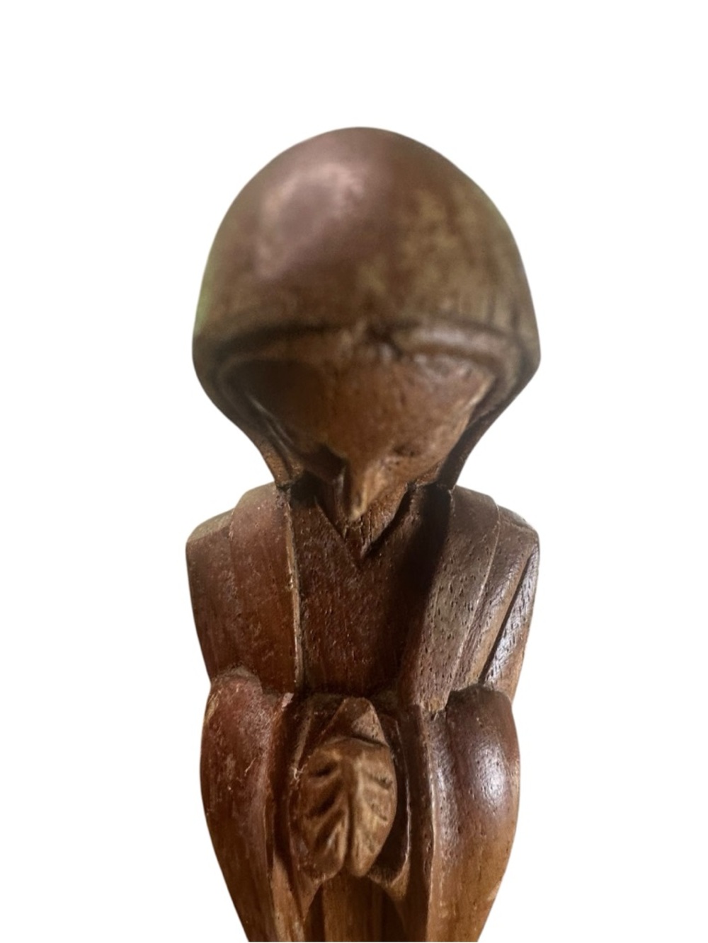 Vintage Signed Hand Carved Wood Madonna Virgin Mary Folk Art Sculpture - Picture 7 of 11